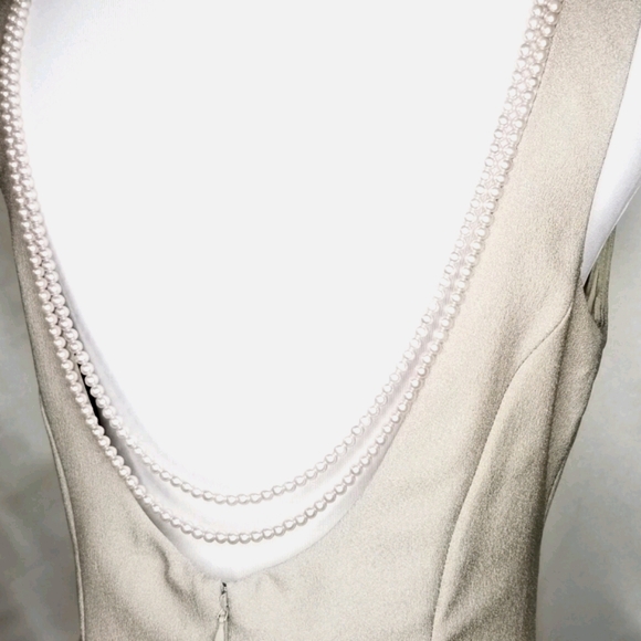 Vintage WATTERS & WATTERS Pearl Gray Formal Dress - Picture 6 of 6